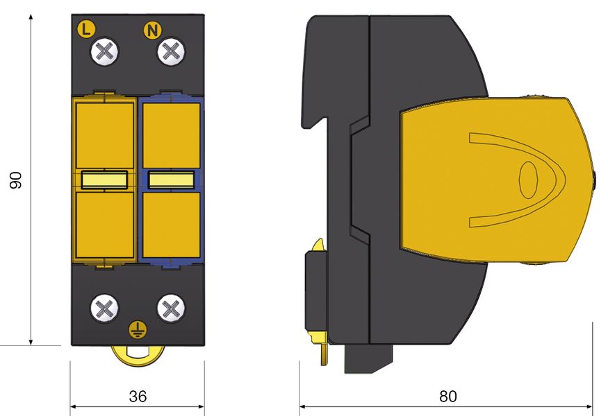 Esquema dimensional (mm)