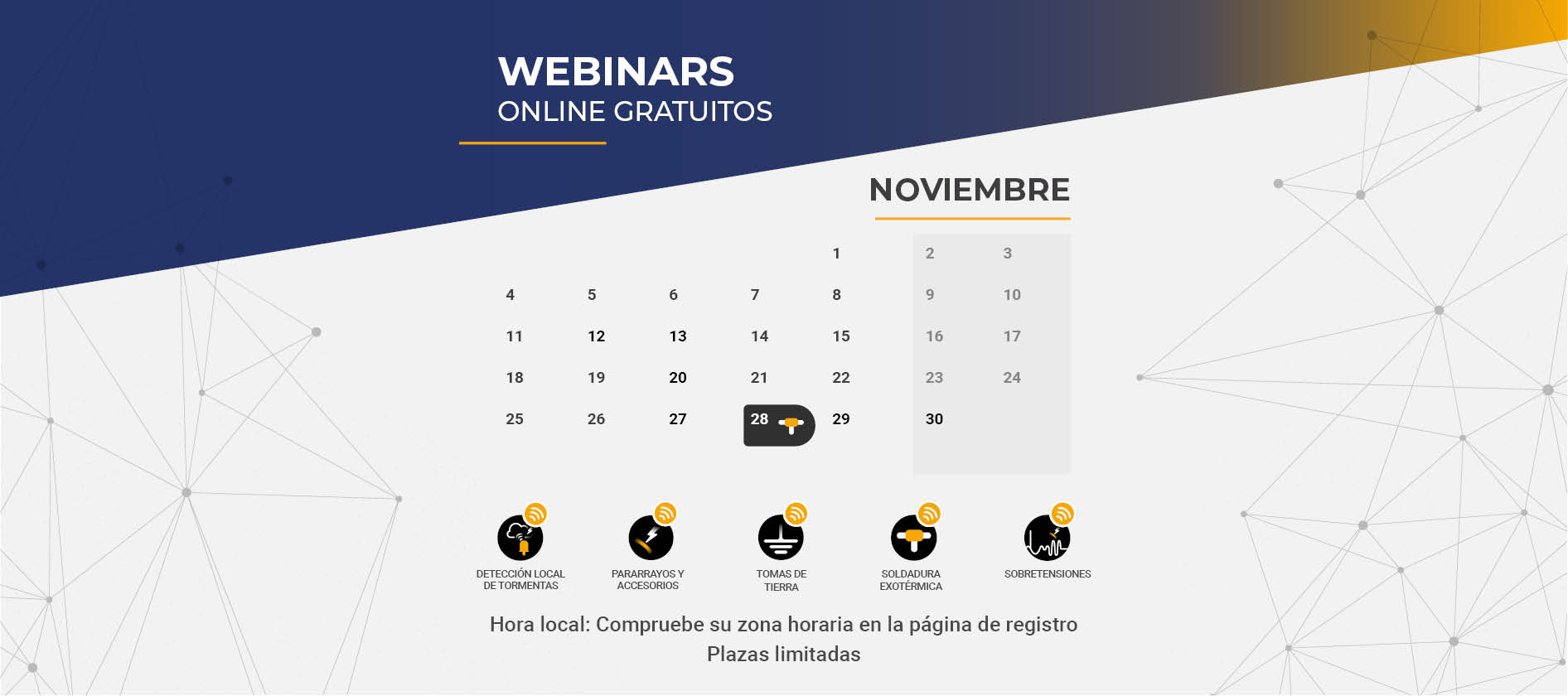 Aplicaciones Tecnológicas pone sus más de 35 años de experiencia para ofrecer webinars gratuitos dirigidos a los profesionales involucrados en el diseño de sistemas de protección contra el rayo y seguridad frente a tormentas eléctricas, diseño y ejecución de sistemas de toma de tierra y protección contra sobretensiones.