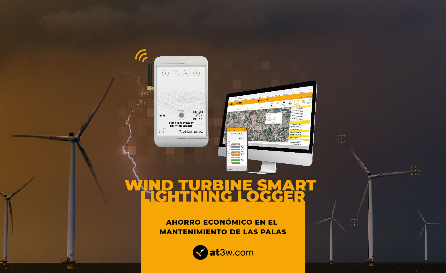 Aplicaciones Tecnológicas S.A. lanza su nuevo producto WIND TURBINE SMART LIGHTNING LOGGER que, mediante la monitorización en tiempo real de impactos de rayo en las palas de los aerogeneradores, permite identificar el daño en las mismas, evitando pérdidas económicas de gran cuantía.