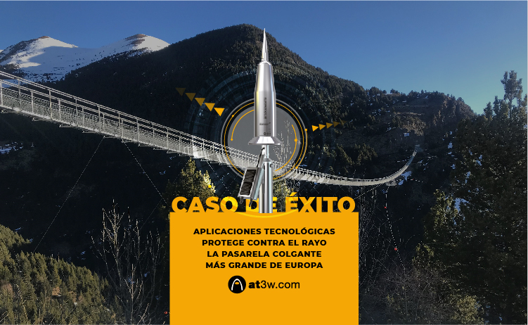 El mayor puente tibetano de Europa, con casi 600 metro de largo, entrará en funcionamiento este verano en La Vall del Riu, en Andorra. Aplicaciones Tecnológicas protegerá contra los impactos de rayo la pasarela con dos pararrayos DAT CONTROLER ® REMOTE para garantizar la seguridad tanto de los usuarios como de la estructura ante las descargas atmosféricas.