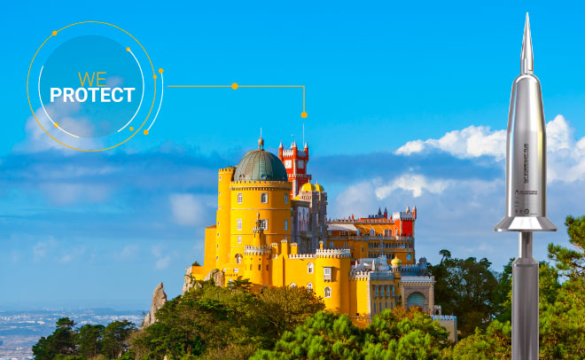 The lightning rod DAT CONTROLER® PLUS has been installed in Da Pena Palace