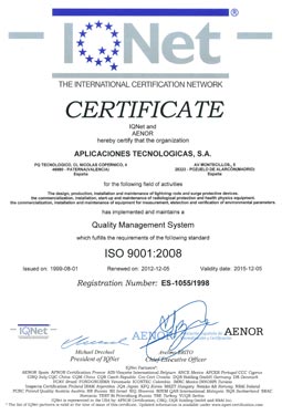 Aplicaciones Tecnológicas has renewed its quality certification ISO 9001