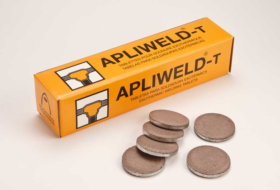 Apliweld®-T: composto de soldadura exotérmica em pastilhas.