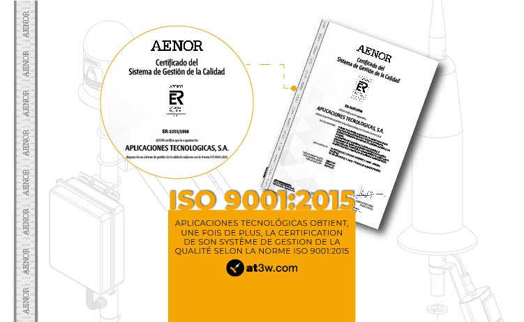 Aplicaciones Tecnológicas S.A. a de nouveau obtenu le certificat ISO 9001 qui confirme son engagement en matière de professionnalisme, d'excellence et de qualité de ses produits. L'engagement de l'entreprise à améliorer en permanence ses processus de conception, de production, de commercialisation, d'installation et de révision des systèmes de protection contre la foudre, ainsi que ses divisions de détecteurs d'orages et de soudure exothermique, garantit une fois de plus son certificat de qualité.