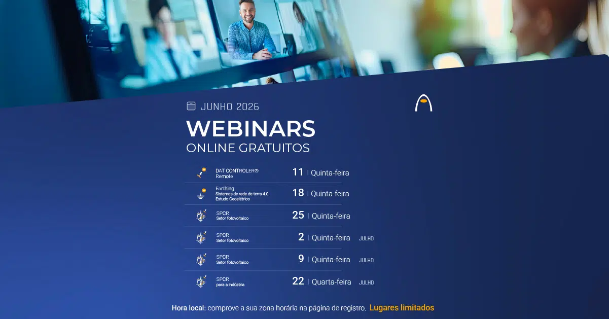 Aplicaciones Tecnológicas coloca a sua experiência de 40 anos para oferecer webinars gratuitos destinados a profissionais envolvidos na concepção de sistemas de protecção contra raios e de segurança contra trovoadas, na concepção e implementação de sistemas de redes de terra e de protecção contra sobretensões.