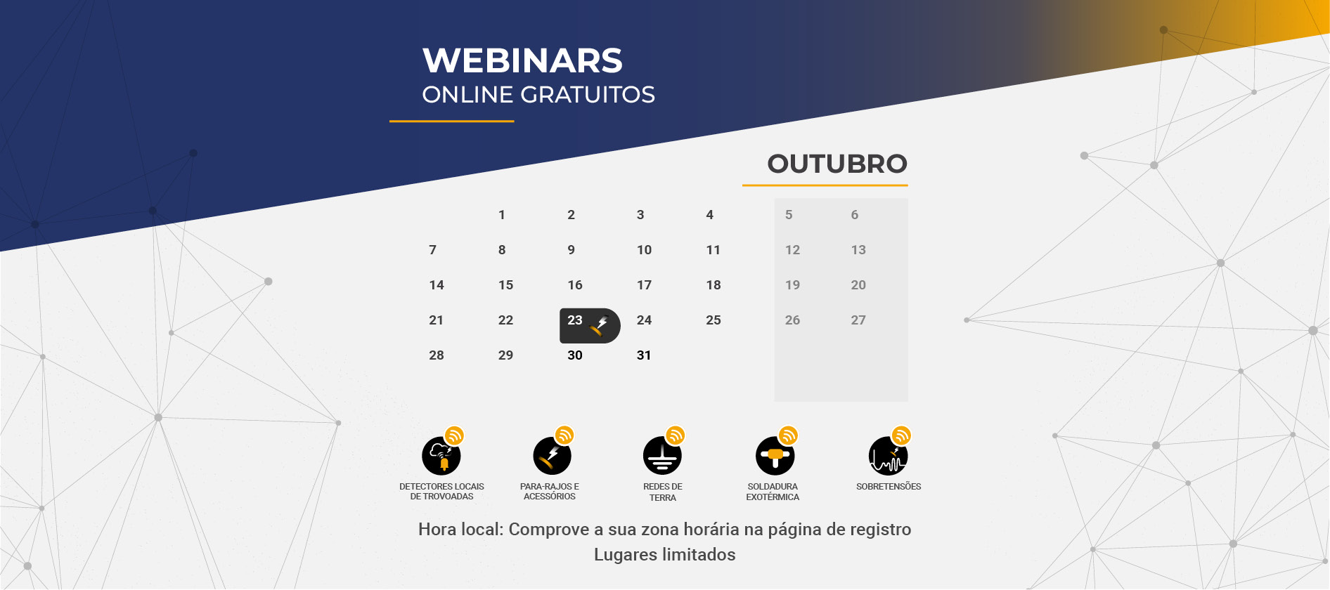 Aplicaciones Tecnológicas coloca a sua experiência de mais de 35 anos para oferecer webinars gratuitos destinados a profissionais envolvidos na concepção de sistemas de protecção contra raios e de segurança contra trovoadas, na concepção e implementação de sistemas de redes de terra e de protecção contra sobretensões.