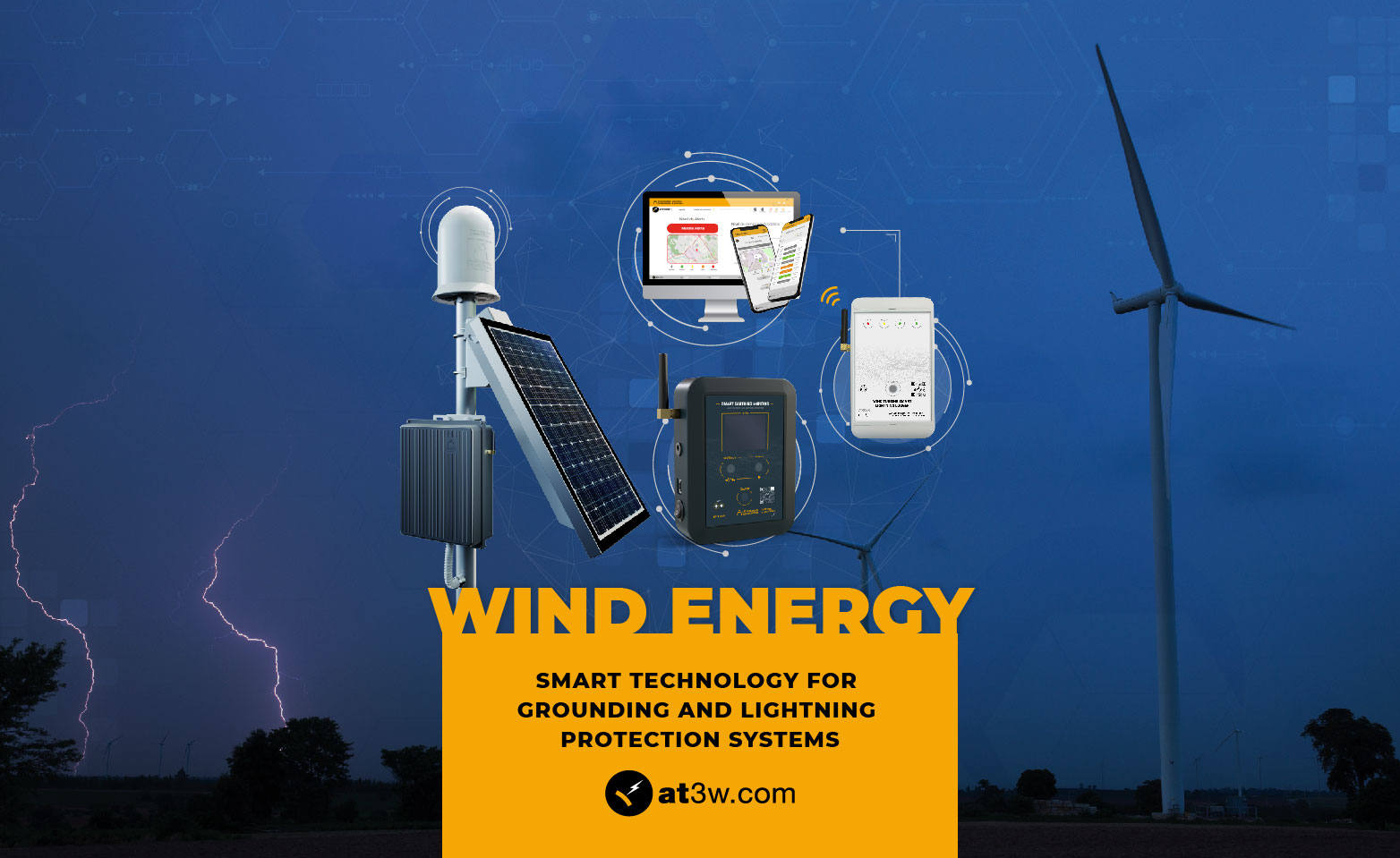 Aplicaciones Tecnológicas S.A. has developed the precise solutions for the efficient management of grounding and lightning protection systems in wind farms, maximising occupational safety and cost savings. We are at WindEurope Bilbao 2022 presenting the advanced equipment SMART EARTHING MONITORING SYSTEM, WIND TURBINE SMART LIGHTNING LOGGER and ATSTORM®.